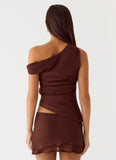 Stereotype One Shoulder Top Chocolate