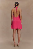 Gwenda Satin Floral Mini Dress Dragonfruit