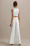 Eclipse Cream Pleated Wide Leg Trousers