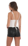 Studded Faux Leather Shorts in Black