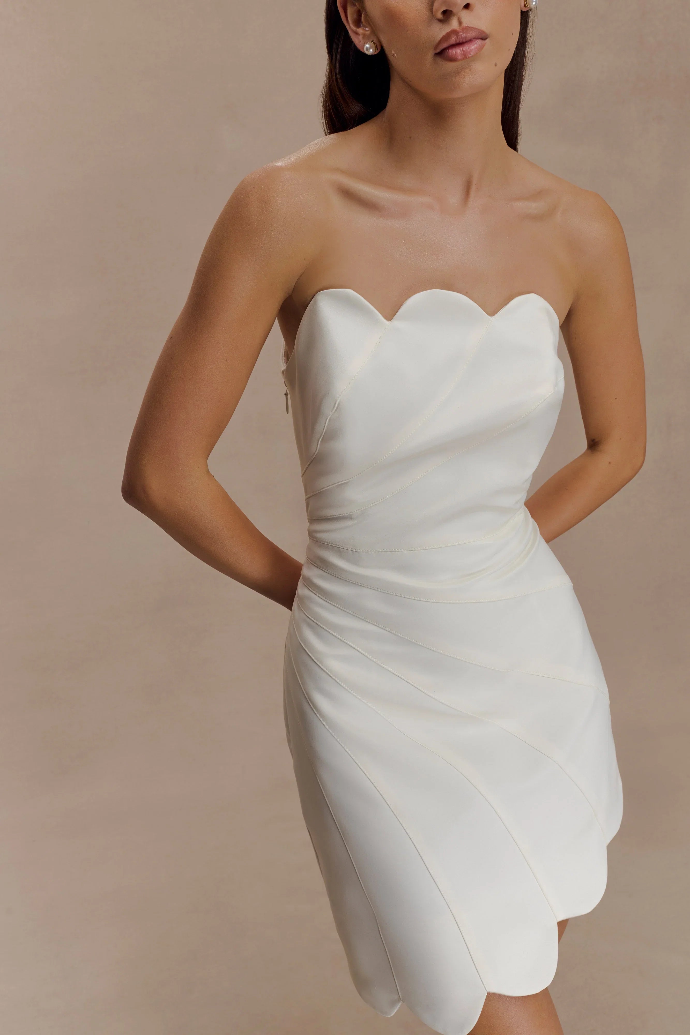 Atenea Satin Mini Dress White