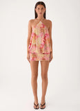 Solarae Mini Dress Botanic Cheetah