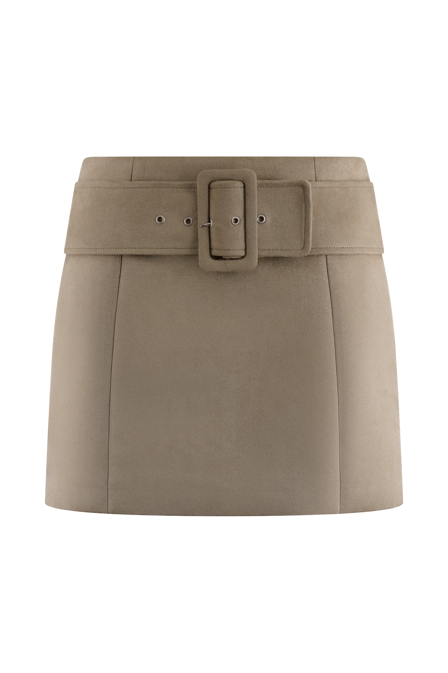 Hayes Faux Suede Belted Mini Skirt Sand