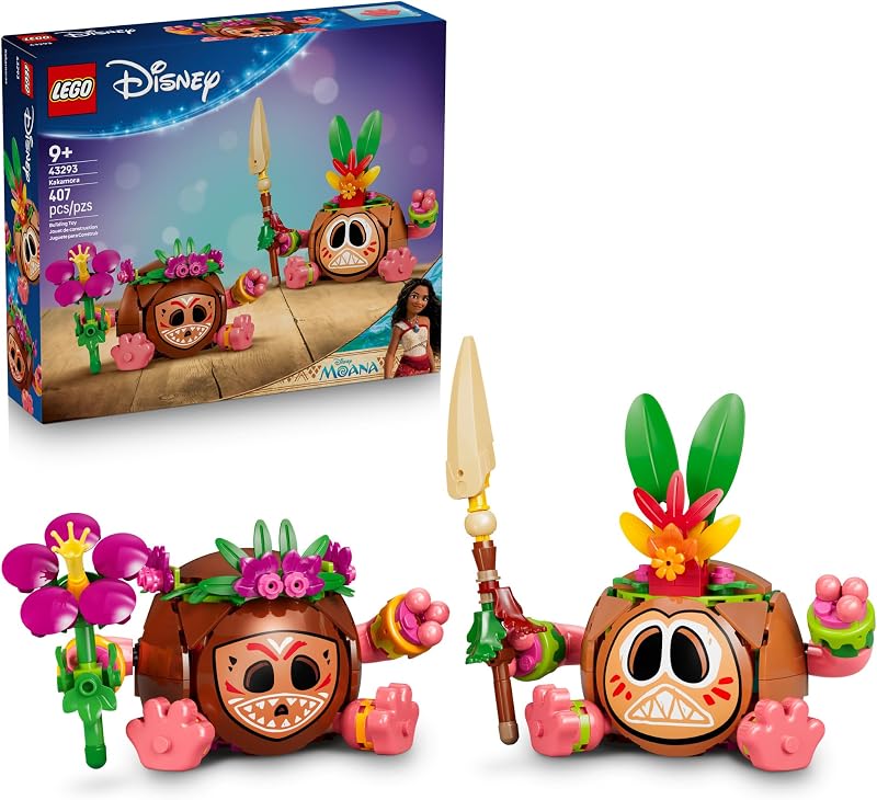 LEGO Disney Moana Kakamora 43293 Building Toys for Girls Boys Ages 9 Moana Displayable Toy for Bedroom Desk 407 pieces Gift for Birthdays