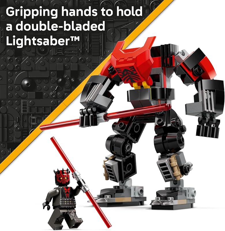 LEGO Star Wars Darth Maul Mech Kids Toy Building Toy with Pretend Play Lightsaber Birthday Gift Idea for Boys and Girls Ages 6 Collectible Decor for Fans of The Clone Wars 75411