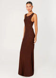 Hot Sequins Maxi Dress Chocolate