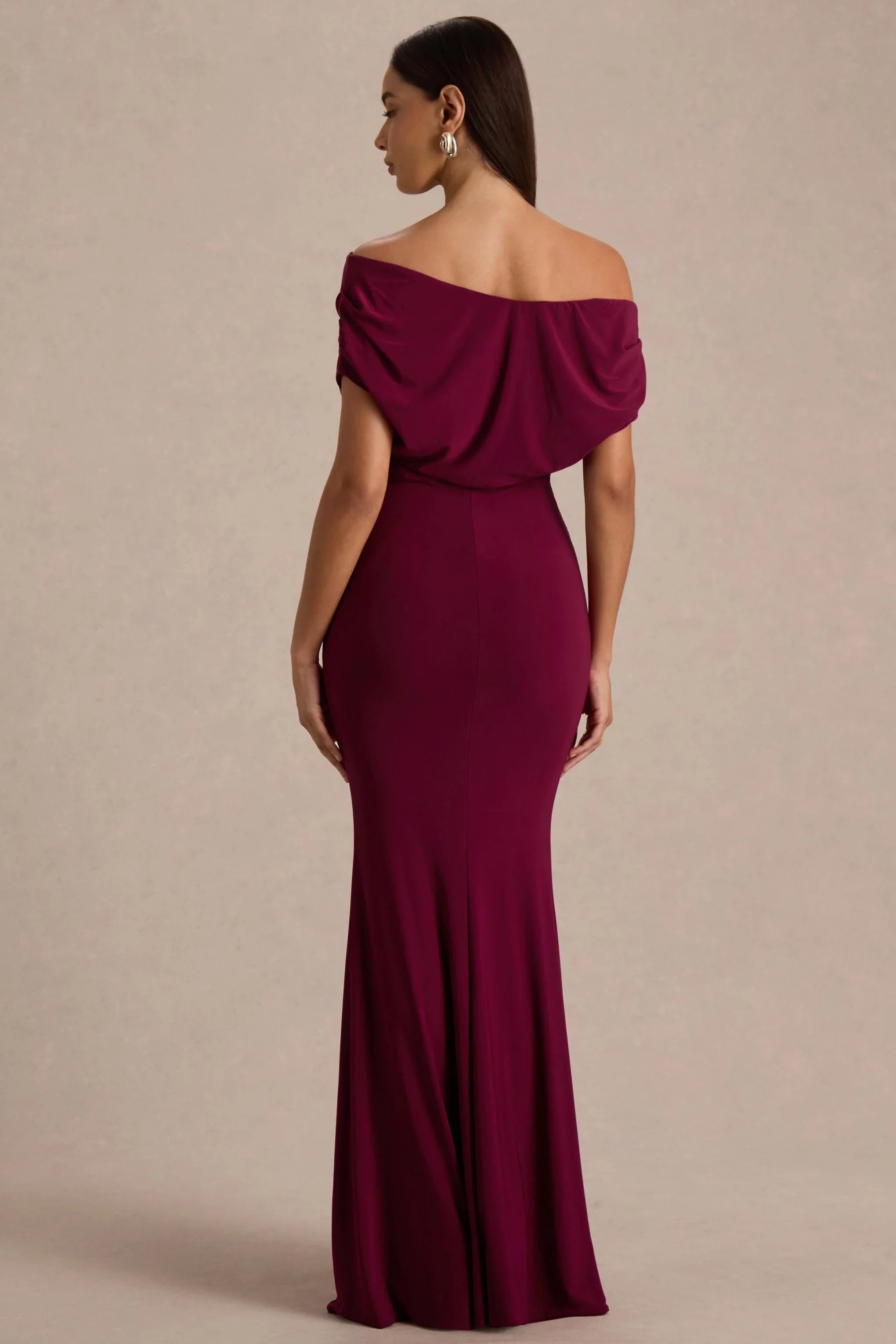 Bowden Berry Bardot Maxi Dress