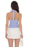 Dotted Halter Top in Powder Blue