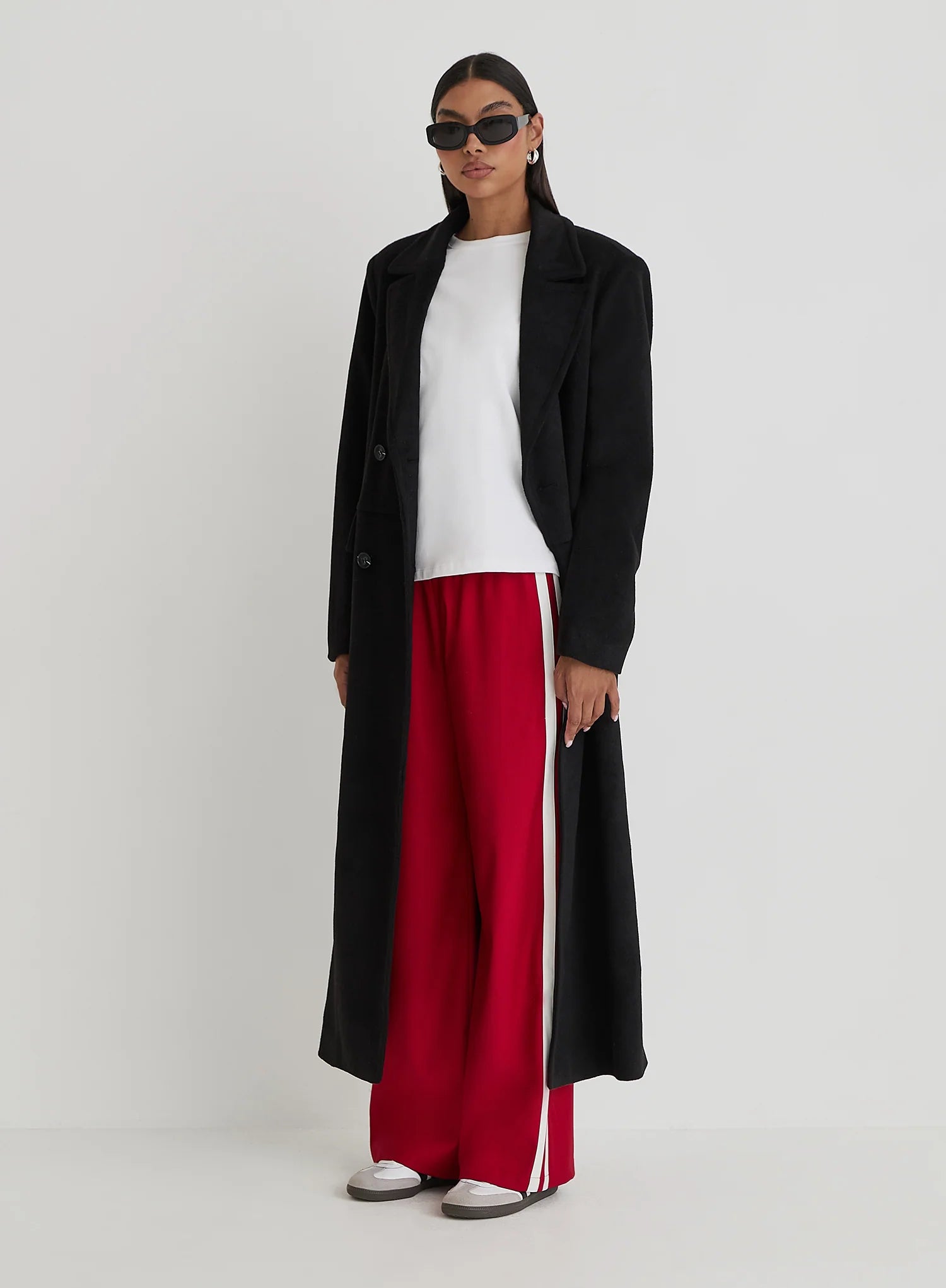 Red Side Stripe Wide Leg Trouser