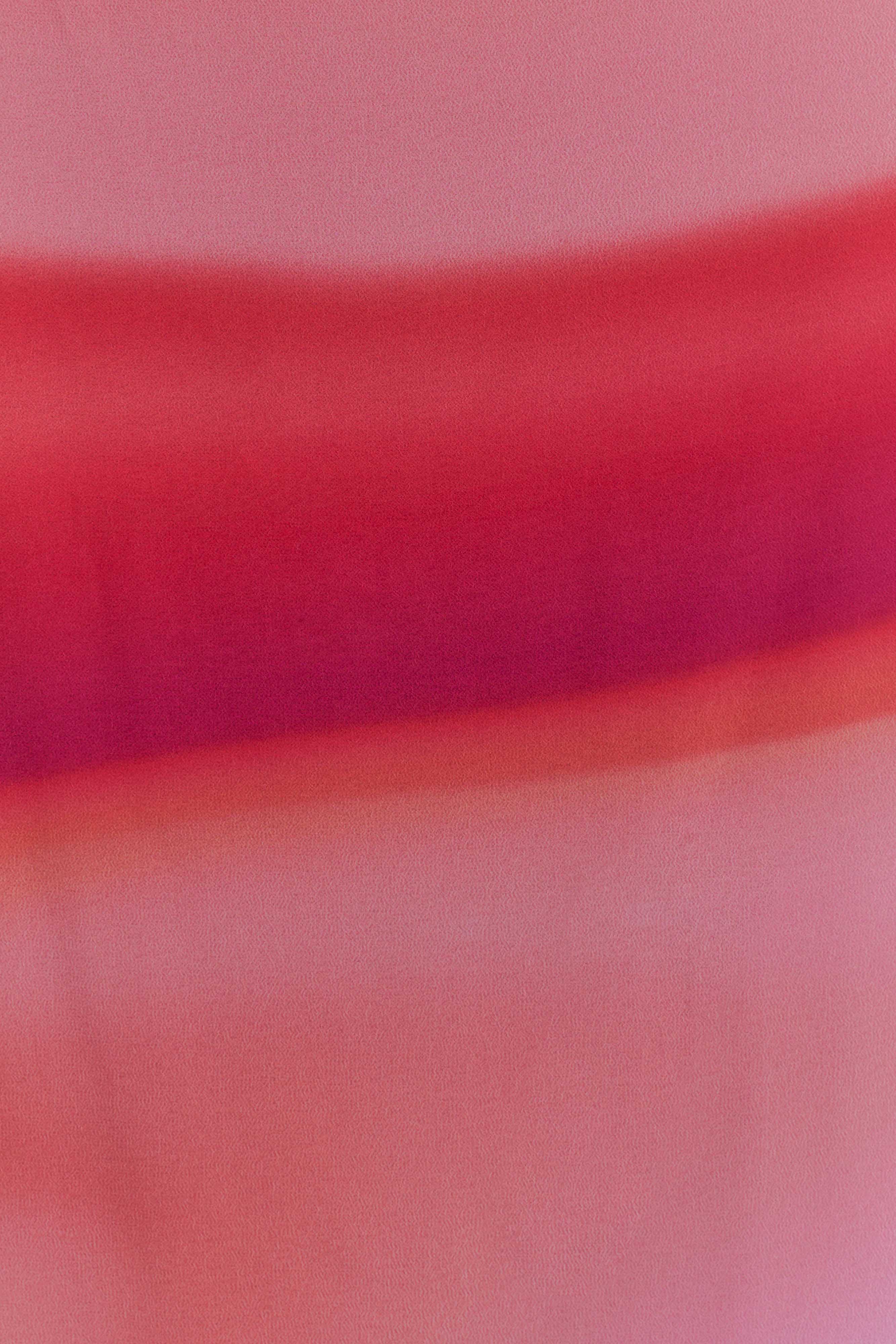 Amaya Strapless Chiffon Maxi Dress Pink Sunset Print