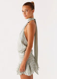 Willow Chiffon Mini Dress Green