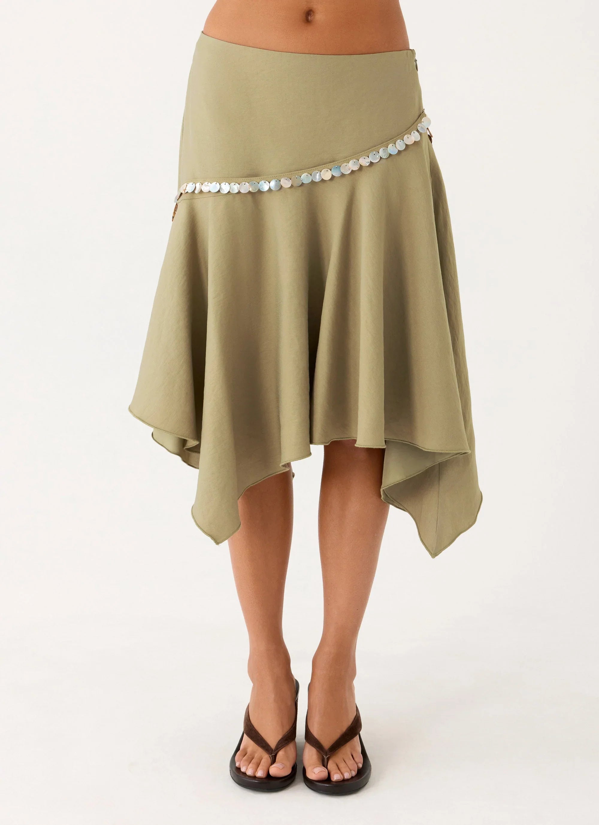Zafira Midi Skirt Pale Olive