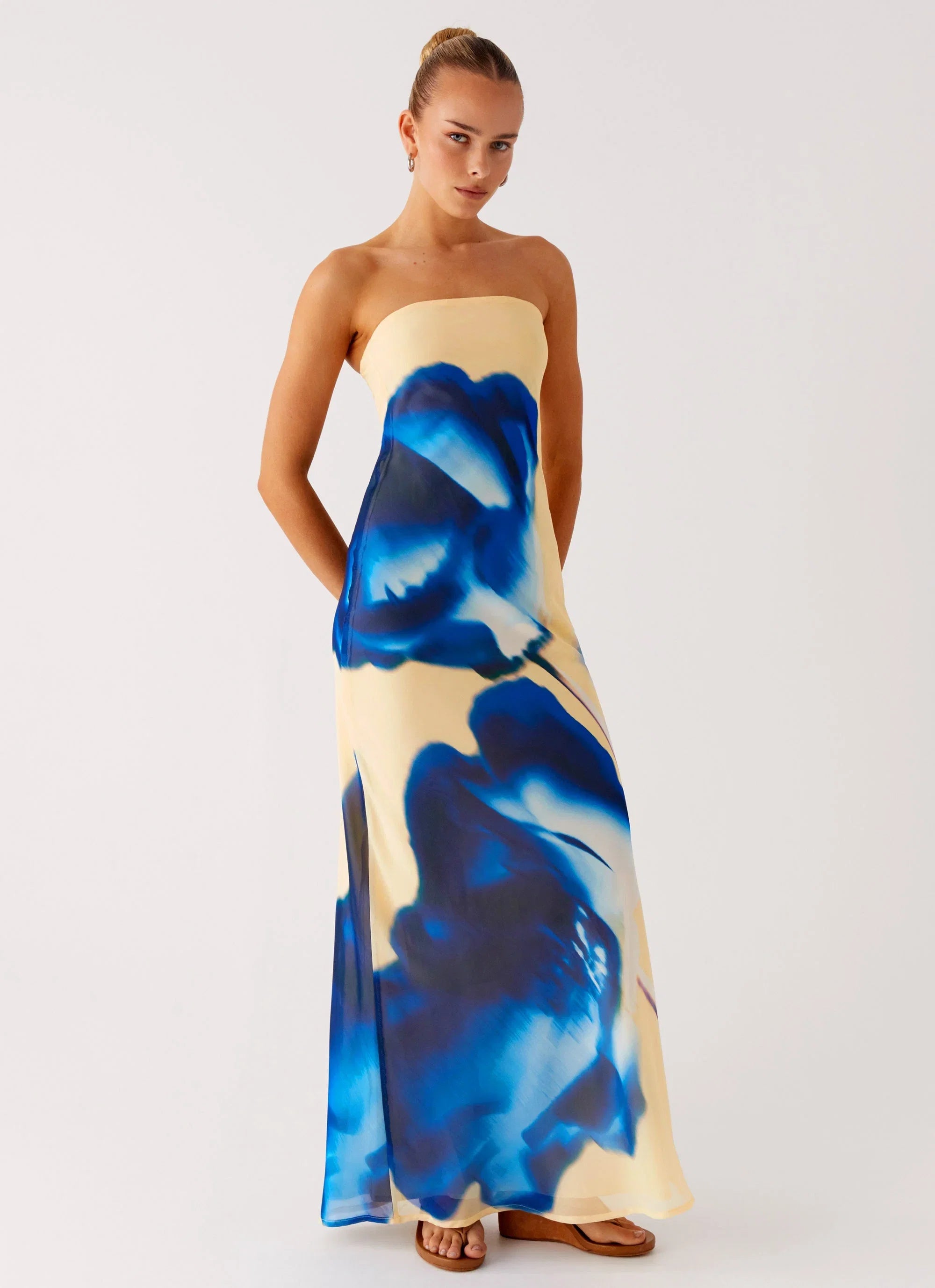 So You Say Strapless Maxi Dress Heirloom Floral