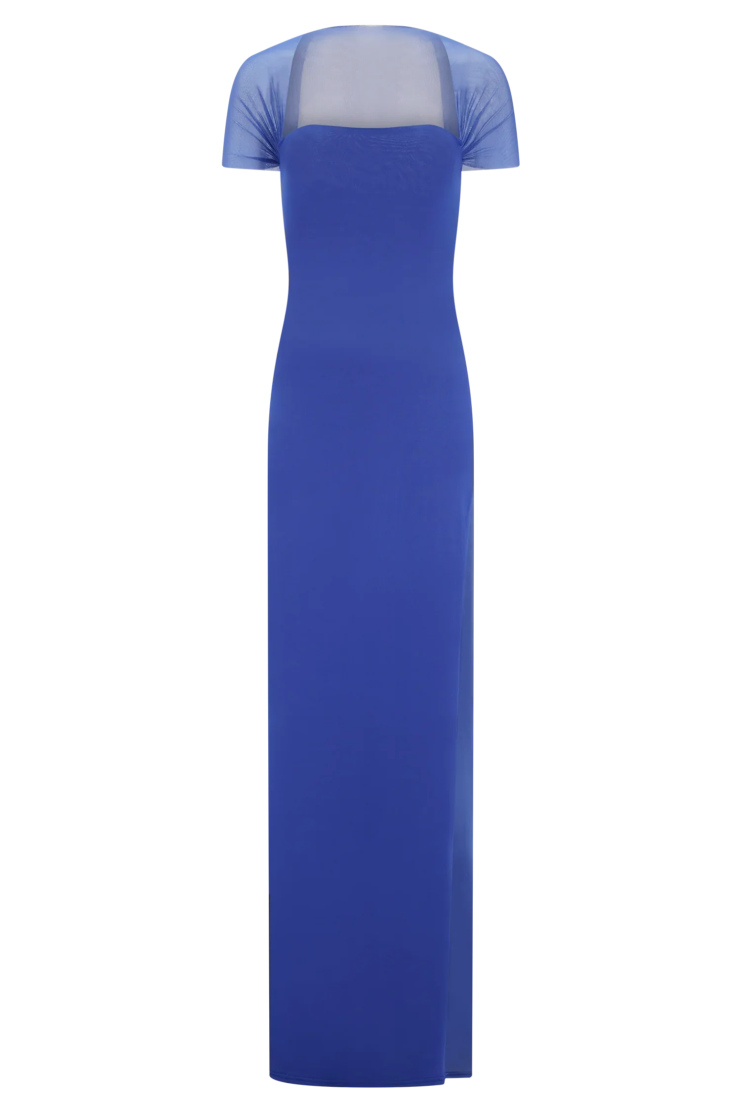 Wyatt Slinky And Mesh Maxi Dress Cobalt Blue