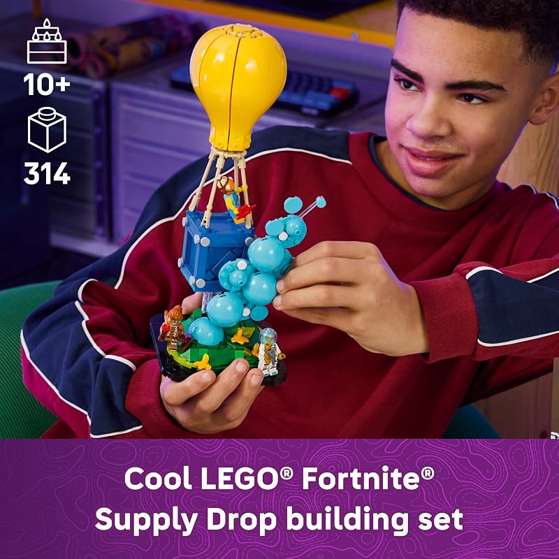 LEGO Fortnite Supply Drop 77080 Building Toy Boys Girls Ages 10 Display Model for Fans Kids Bedroom Desk Decor 314 pieces Gift for Gamers
