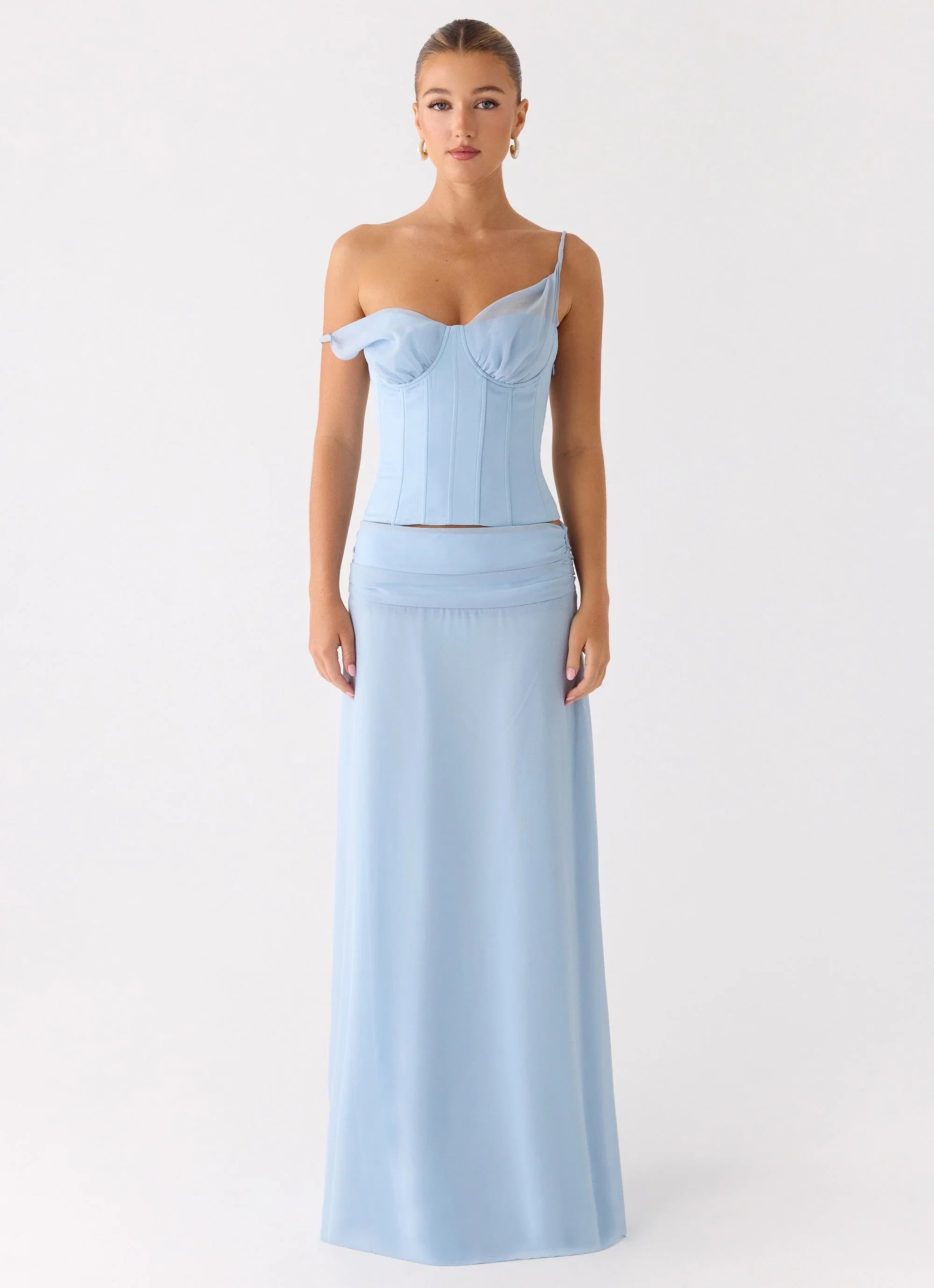Natalya Maxi Skirt Pale Blue