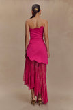 Aleena Satin And Lace Maxi Dress Dragonfruit
