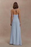 Abeda Cotton Maxi Dress With Hardware Pale Blue