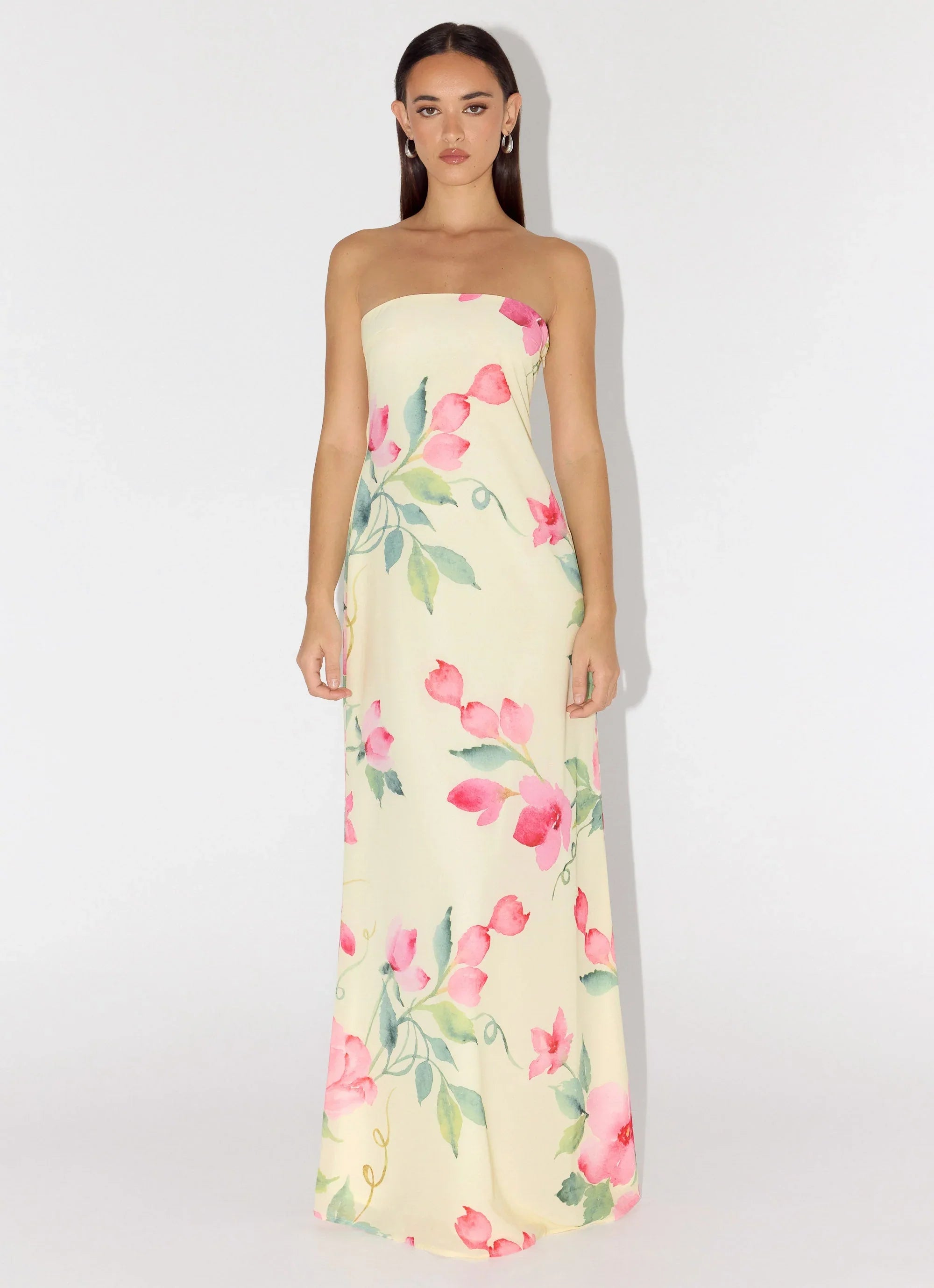 Bronte Strapless Maxi Dress Lemon Soleil