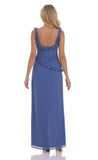 Chiffon Ruffle Dress in Slate Blue