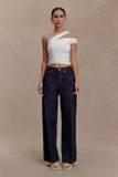 Anna One Shoulder Modal Top White