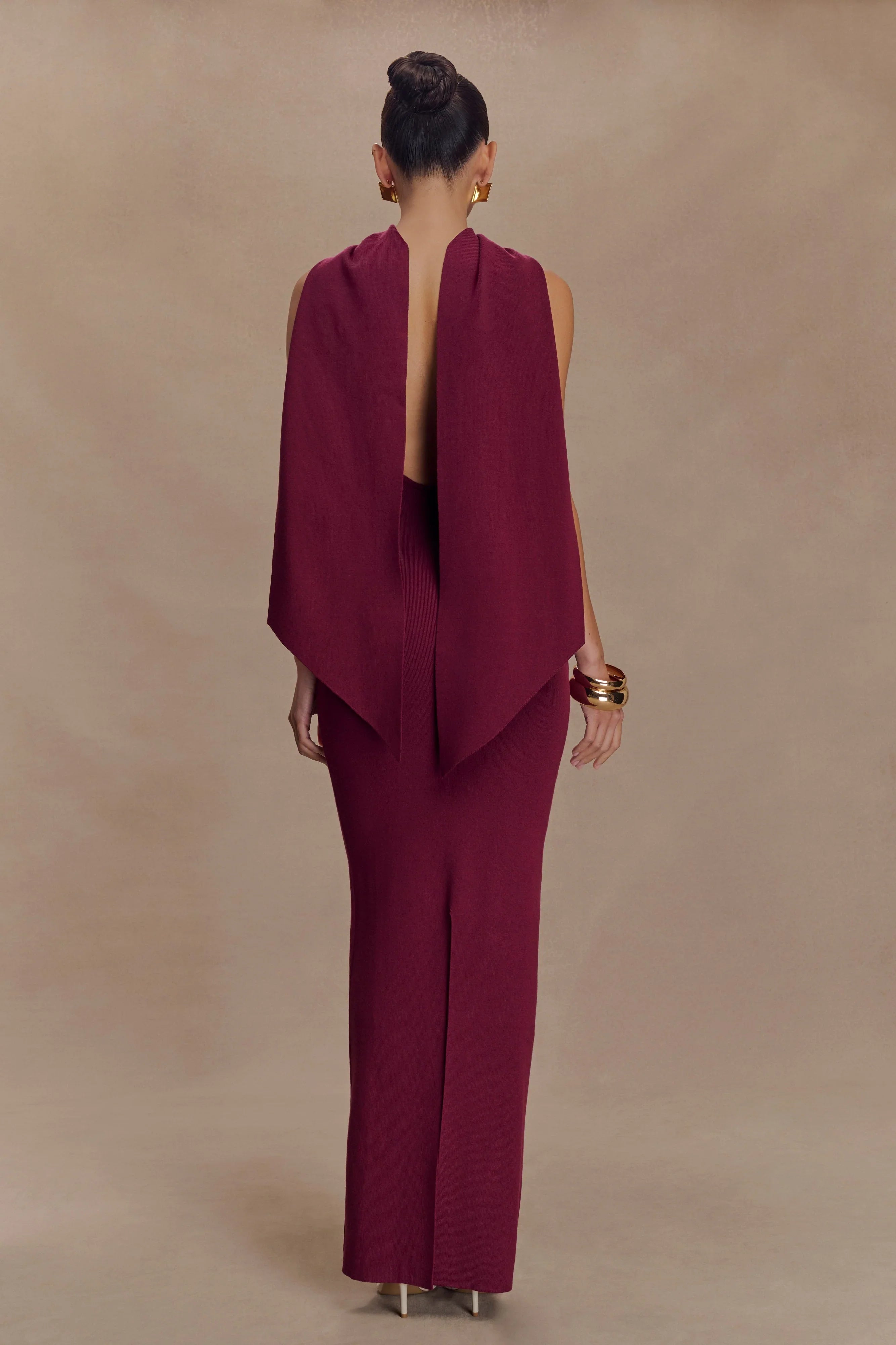 Darby Knit Scarf Maxi Dress Merlot