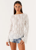 Mia Long Sleeve Top Ivory