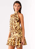 Zulla Backless Mini Dress Laguna Print