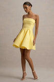 Bruna Lemon Bandeau Skater Mini Dress