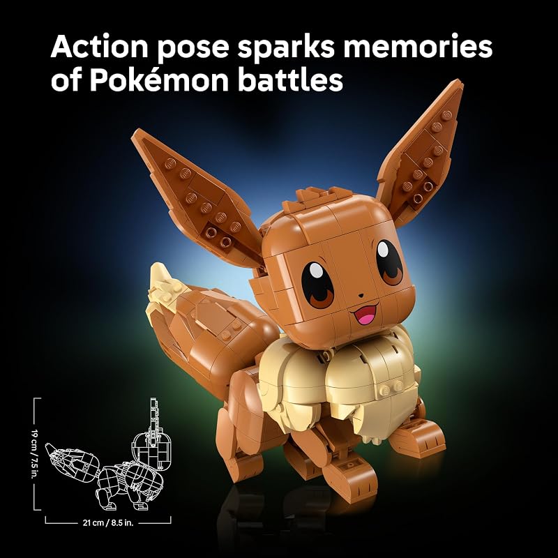LEGO Pokémon Eevee Collectible Building Set for Adults Ages 18 Posable Pokémon Figure for Display Desk Bookshelf or Home Office Decor Gift for Men Women 72151