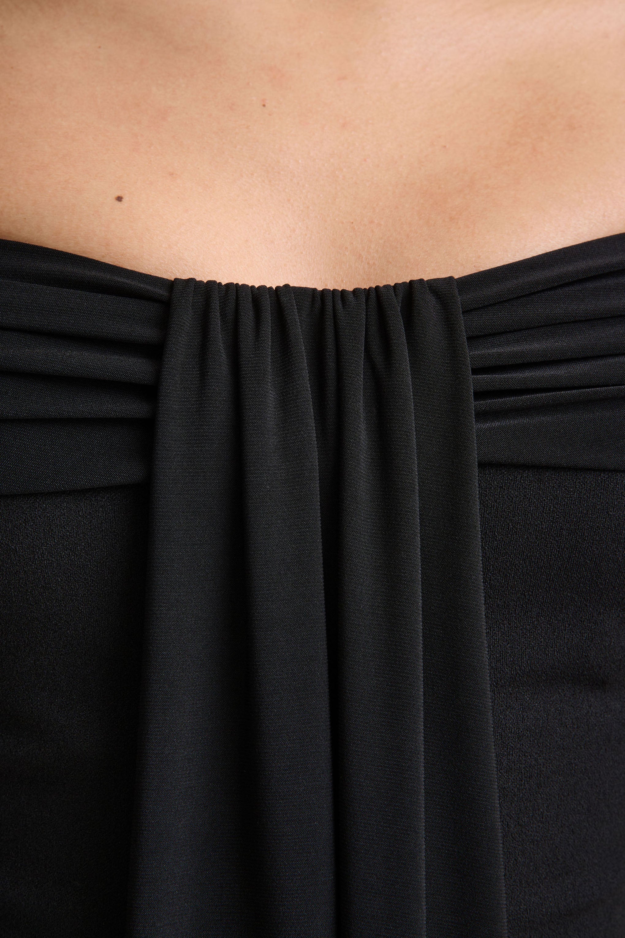 Kalida Black Bardot Neck Jumpsuit With Sash Detail