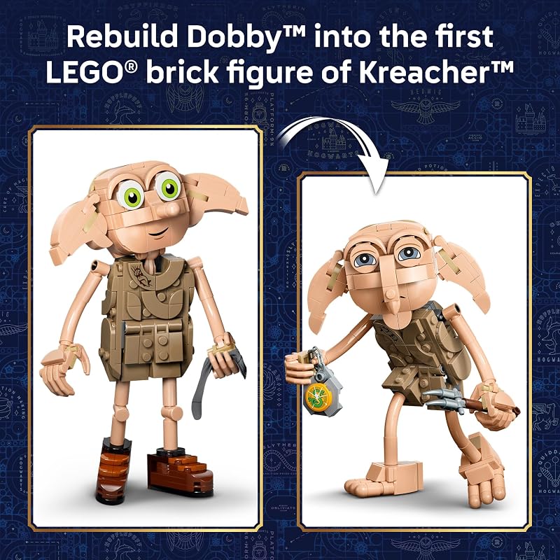 LEGO Harry Potter Dobby the Free Elf 76469 Collectible Building Toy for Girls Boys Ages 8 Display as Bedroom or Book Shelf Decor 379 pieces Gift Idea