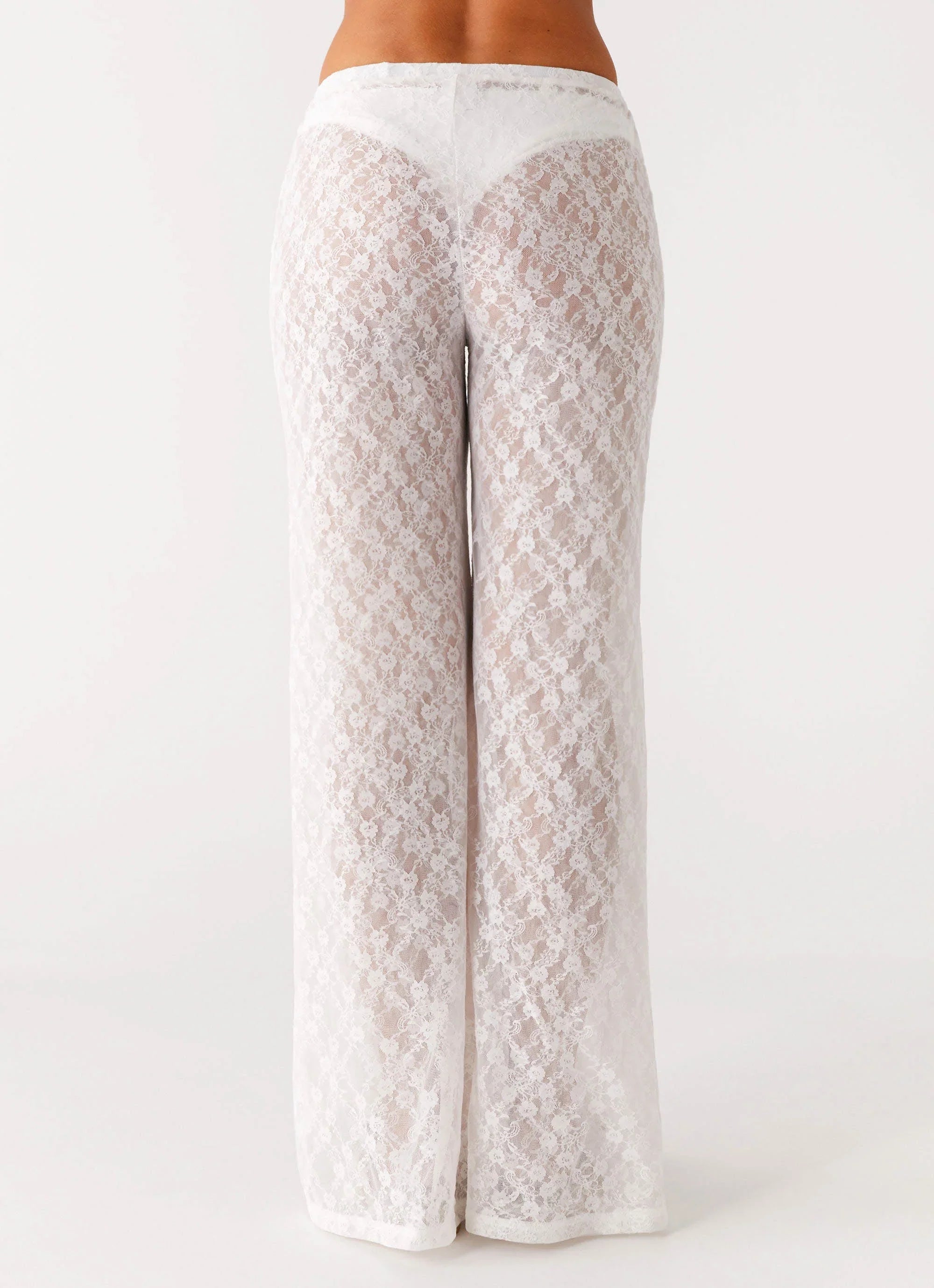 Matcha Lace Pants White