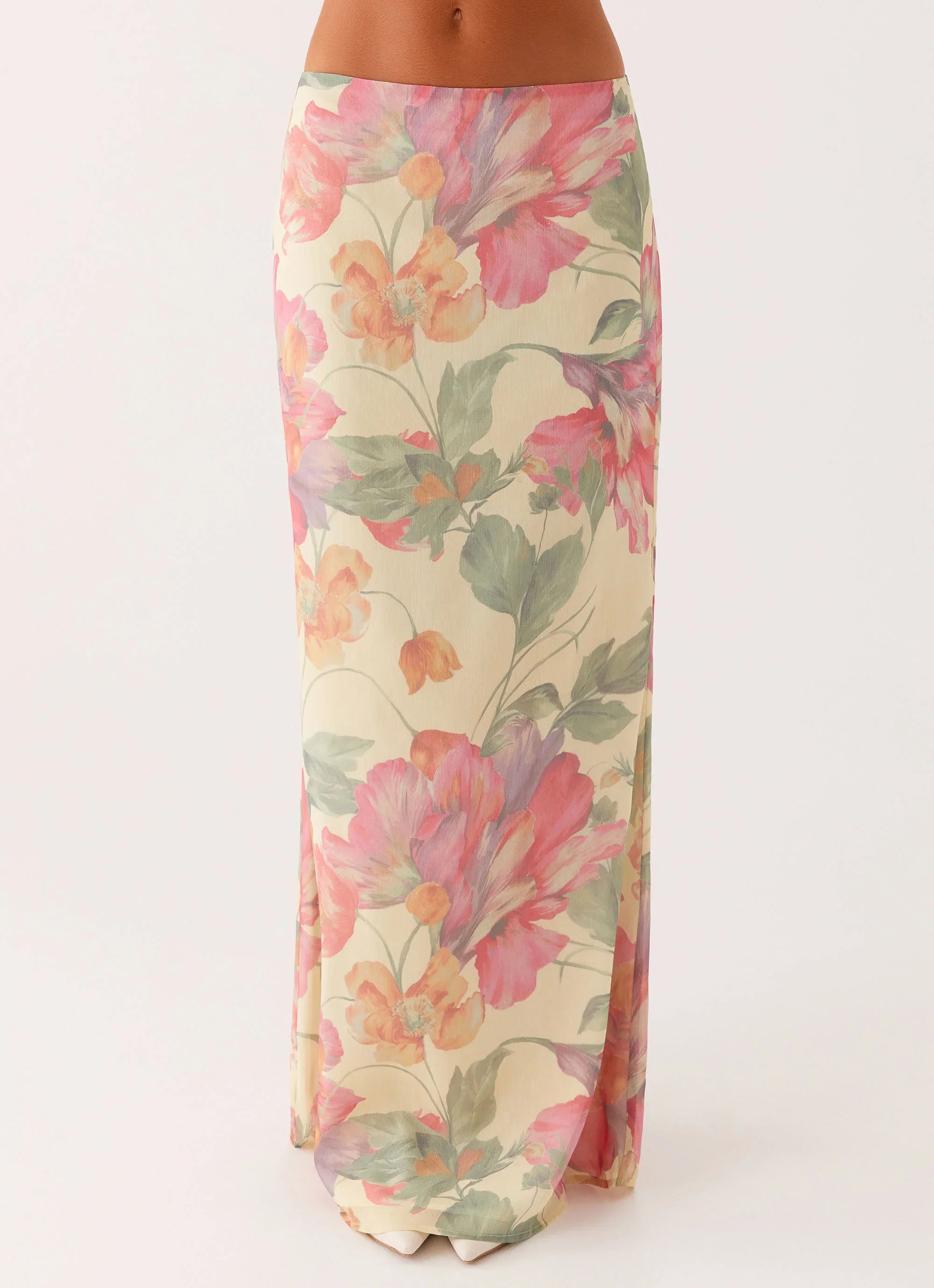 Soulful Low Rise Maxi Skirt Yellow Peony