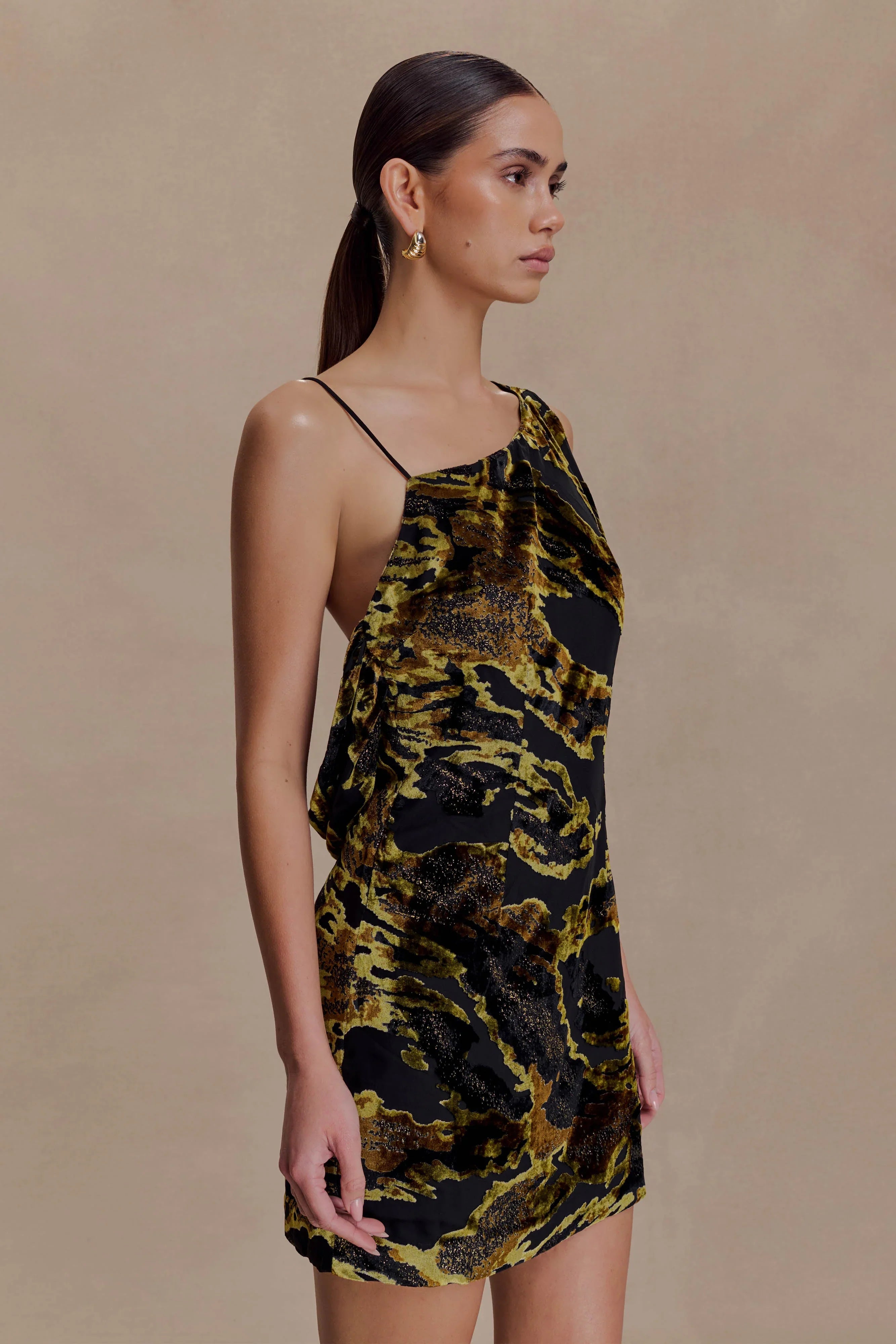 Ayana Cross Back Mini Dress Velvet Burnout
