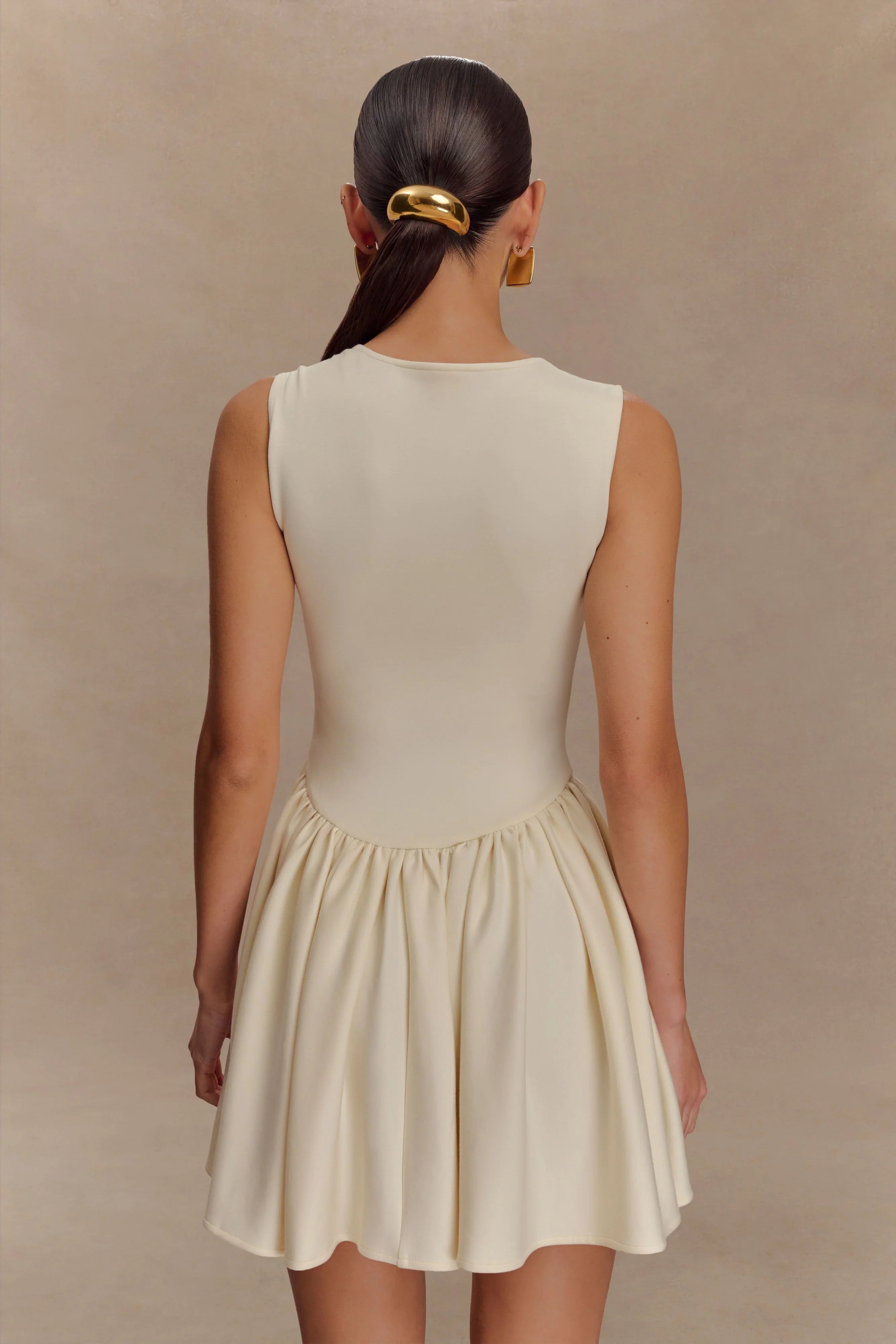 Sharon Scuba Jersey Mini Dress Ivory