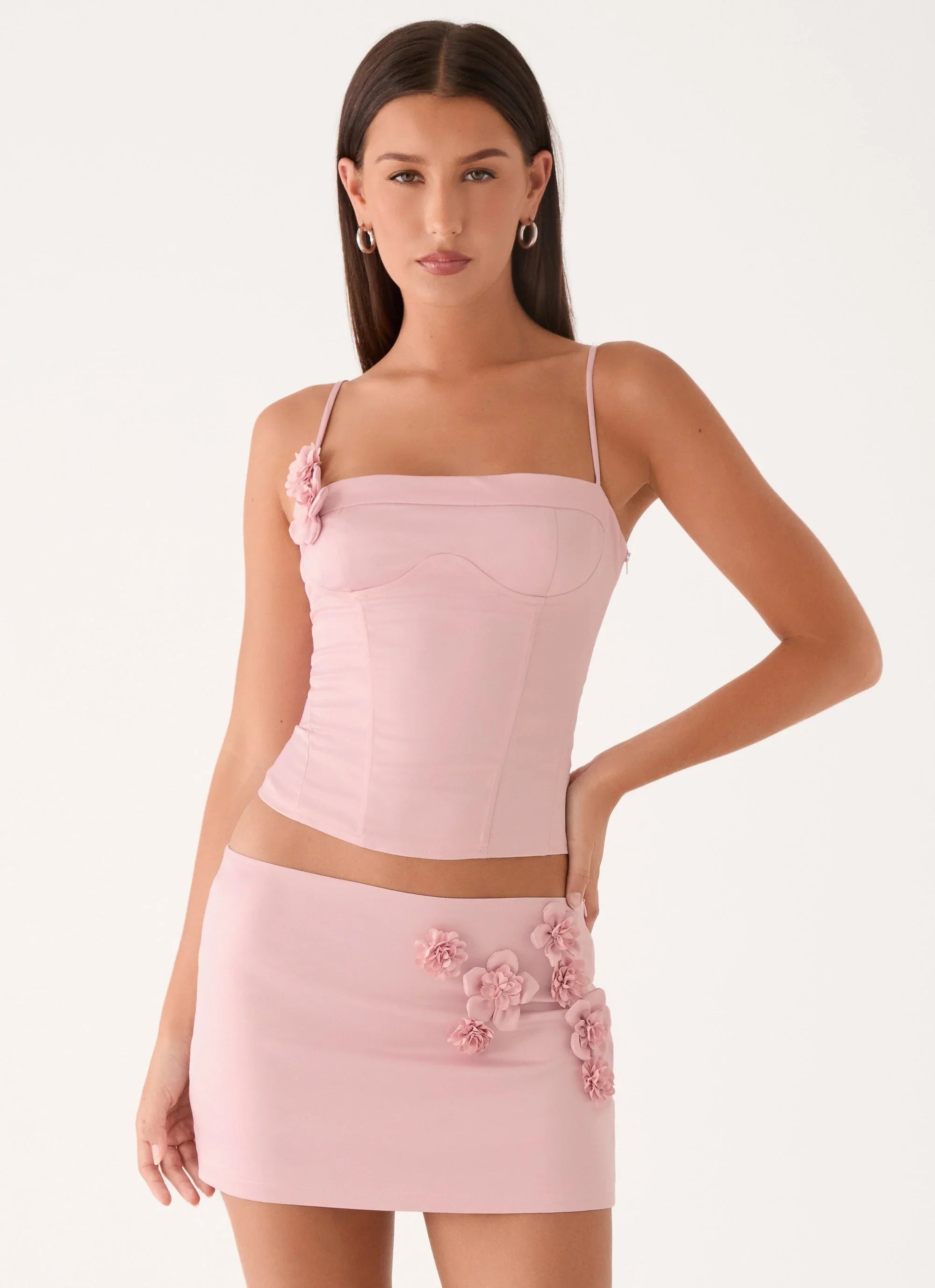 Ayella Low Rise Mini Skirt Pink
