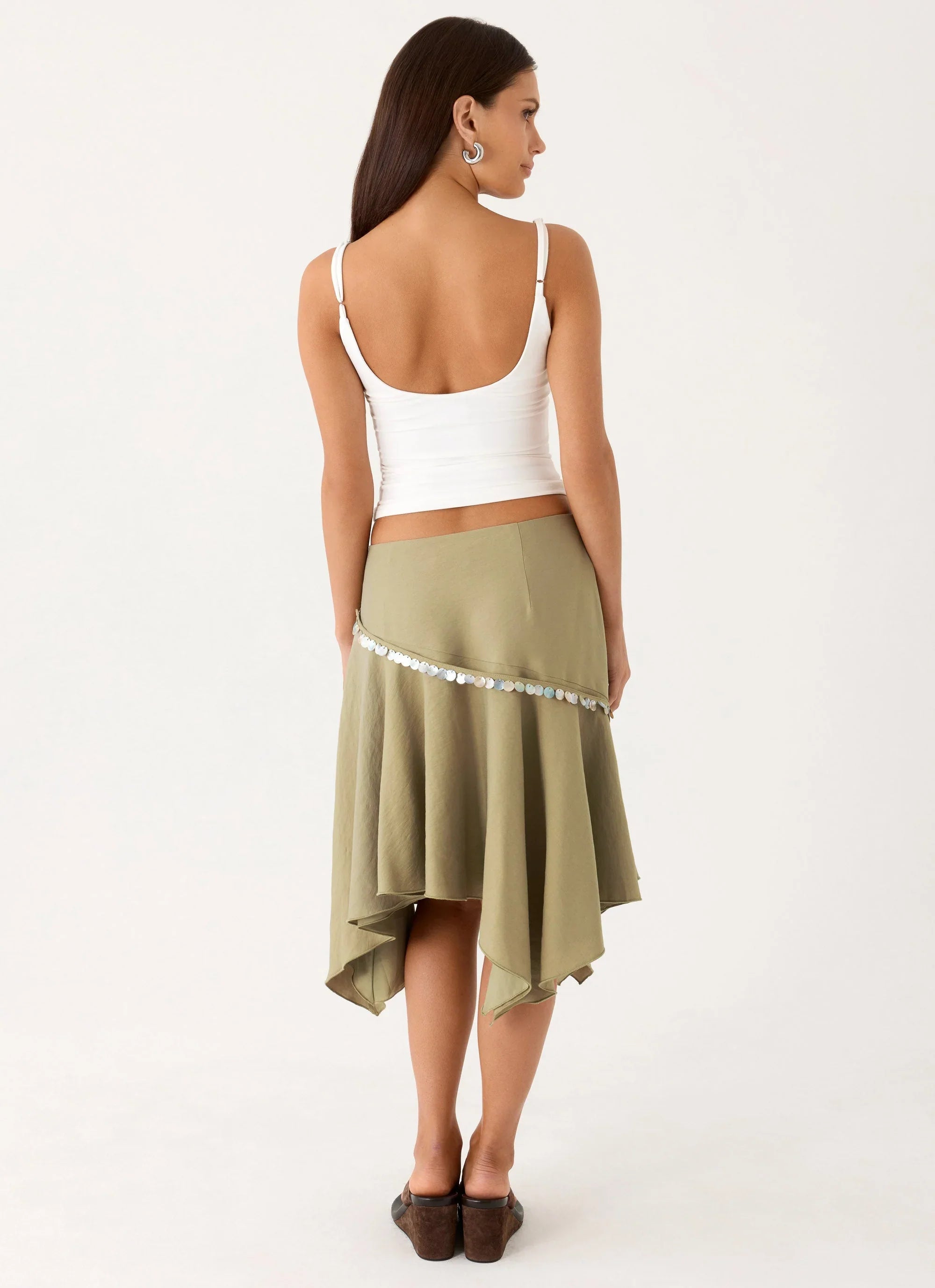 Zafira Midi Skirt Pale Olive