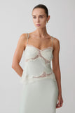 Nina Satin And Lace Camisole Sage