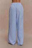 Hansen Wide Leg Pants Blue Pinstripe