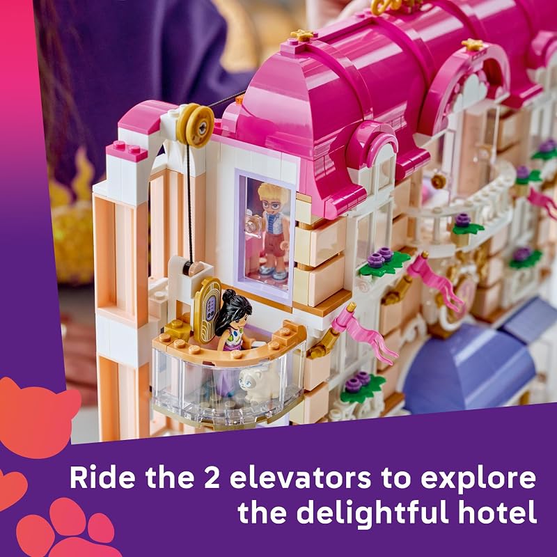 LEGO Friends Heartlake City Grand Hotel 42704 Building Toy for Girls Boys Ages 9 Dollhouse Playset W 6 Minidolls 1406 pieces Gift for Birthdays