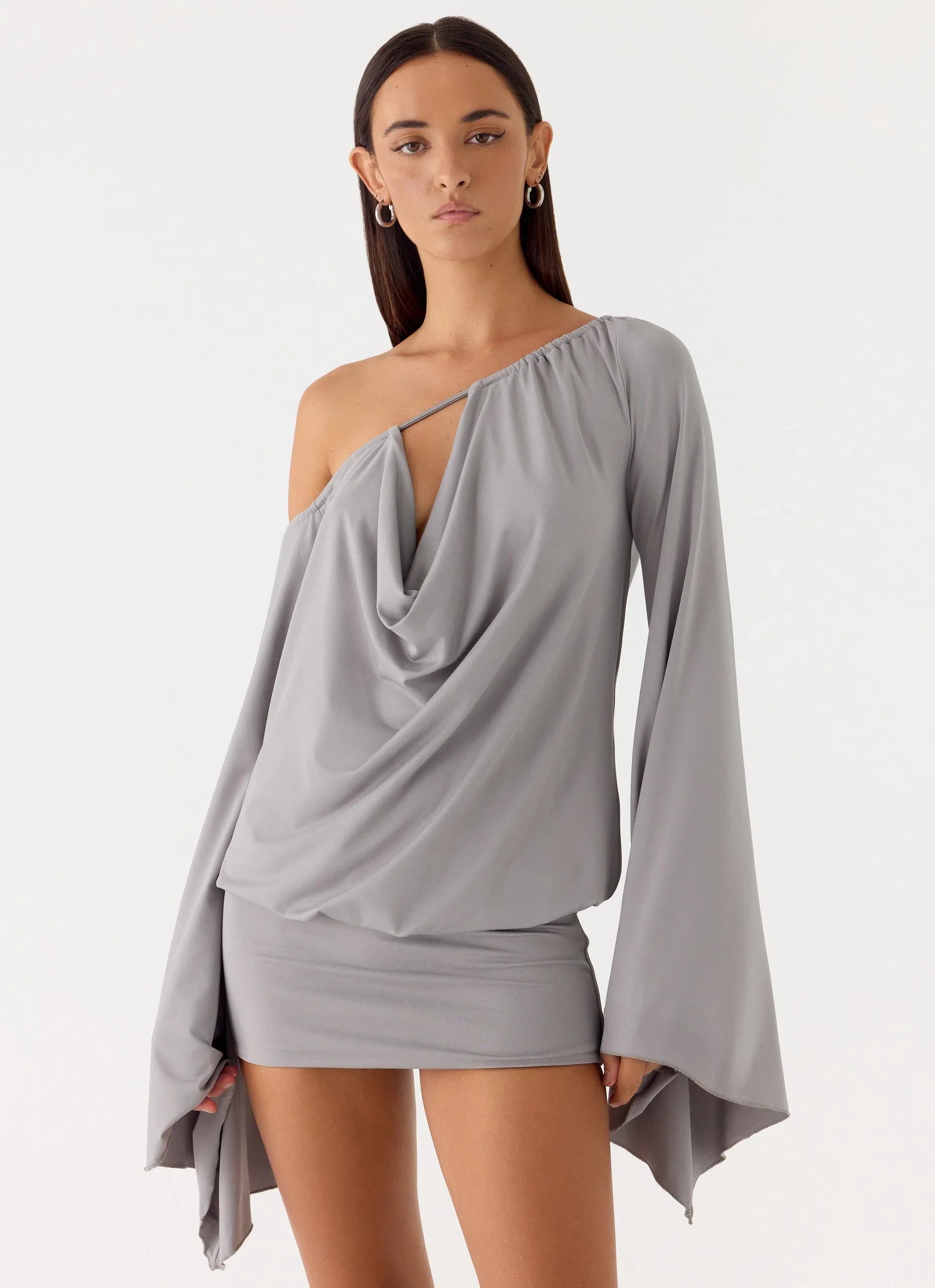 Kyrah Long Sleeve Mini Dress Misty Blue