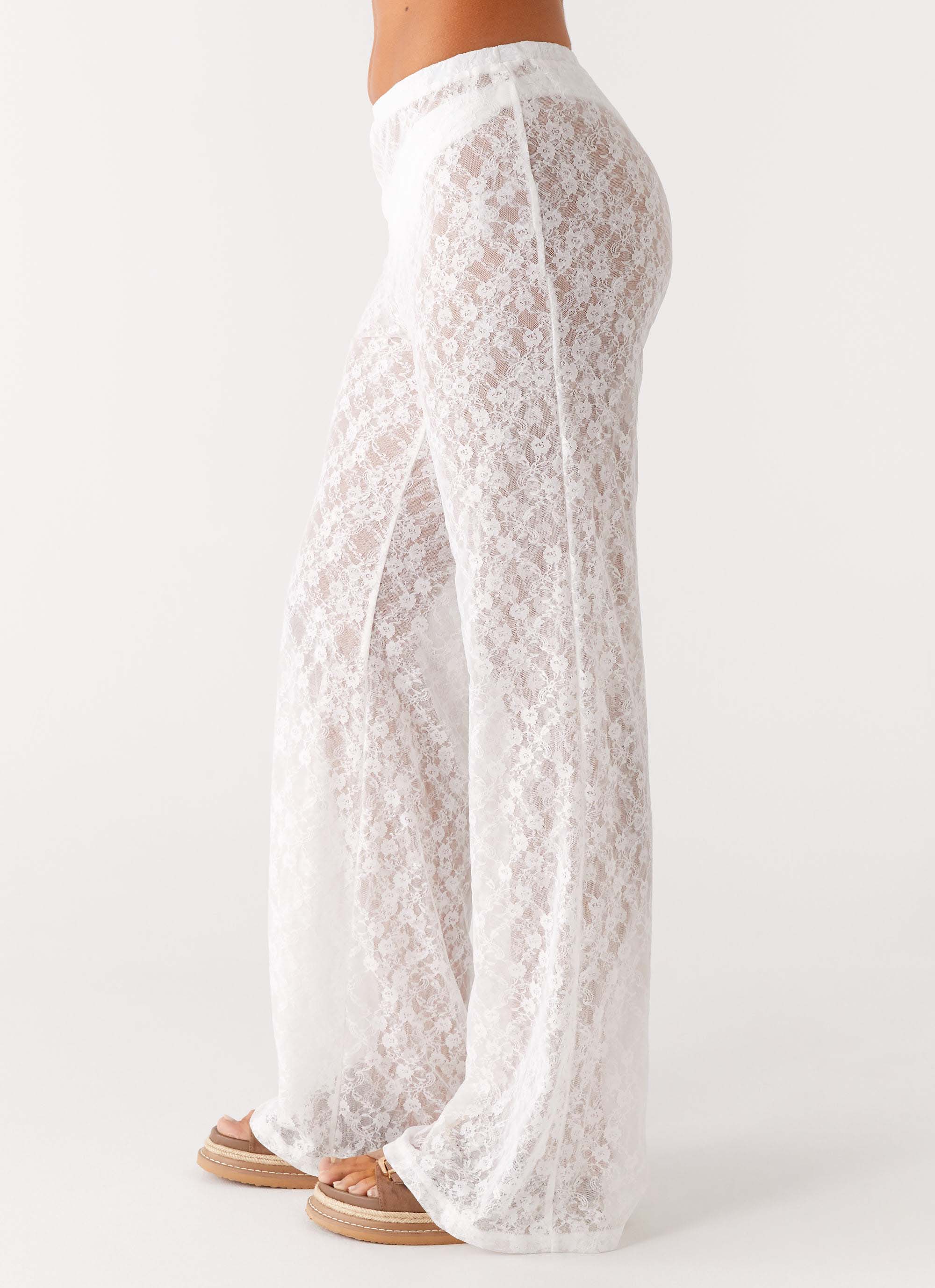 Matcha Lace Pants White