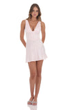Satin V Neck Corset Dress in Pink