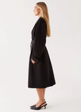 Frenchy Oversized Trench Coat Black