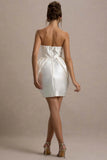 Lovebug Ivory Bandeau Mini Dress With Tulip Skirt