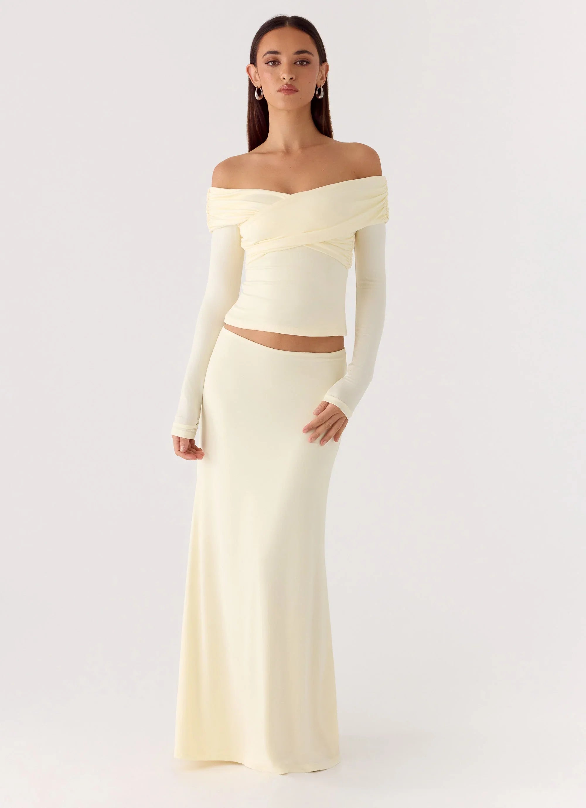 Like A Flower Maxi Skirt Lemon Yellow