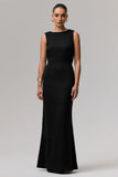 Maxie Black Round Neck Maxi Dress With Back Detail
