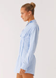 Clancy Mini Shirt Dress Blue