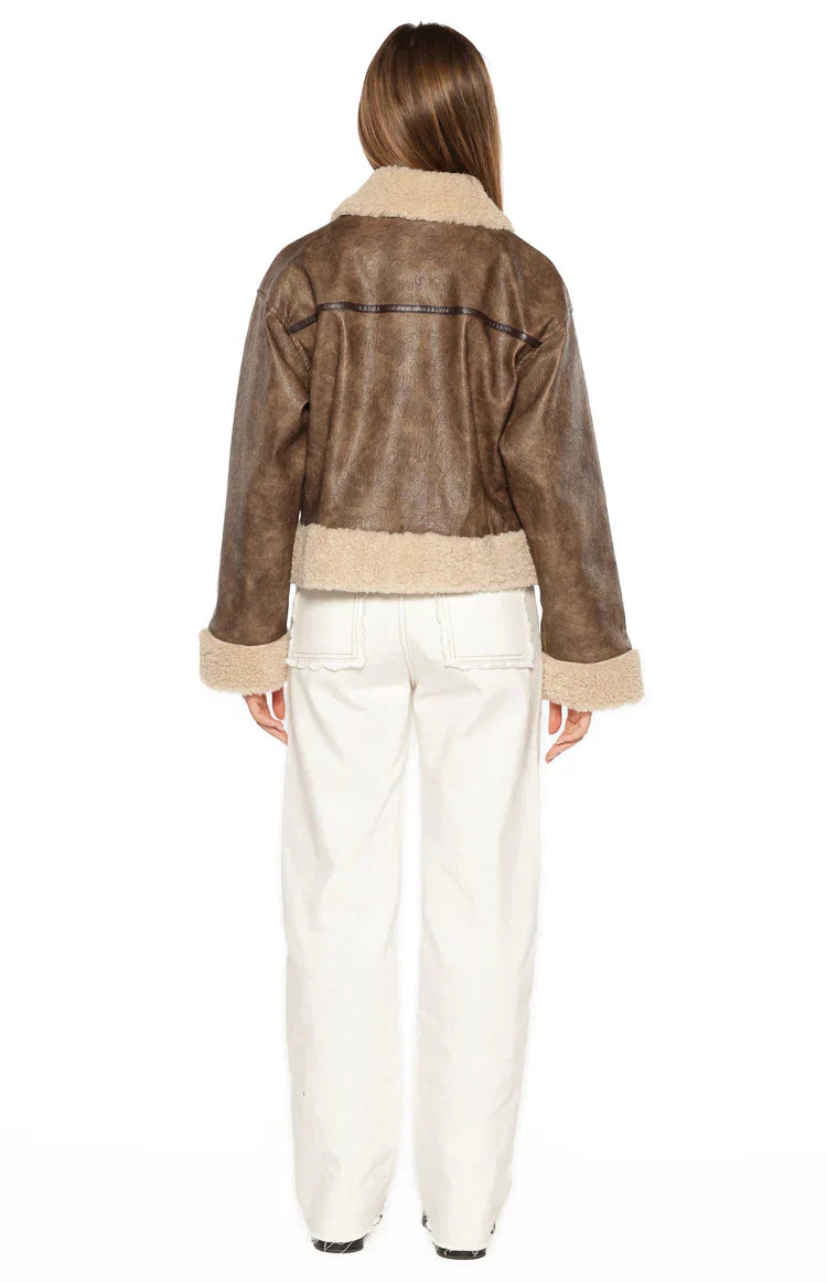 Cloud Brown Aviator Jacket